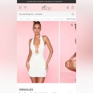 OH POLLY versailles white beaded dress. size US 4.